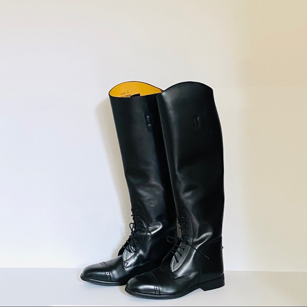 Tall Black Leather Riding Boots (Like New)